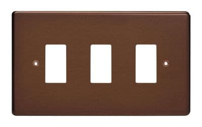 Varilight XDMPG3 PowerGrid Mocha 3 Gang Grid Plate (Twin Plate)