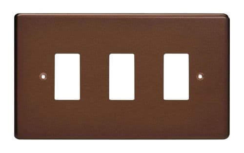 Varilight XDMPG3 PowerGrid Mocha 3 Gang Grid Plate (Twin Plate)