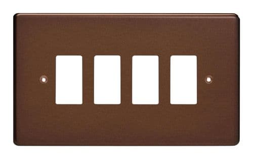 Varilight XDMPG4 PowerGrid Mocha 4 Gang Grid Plate (Twin Plate)