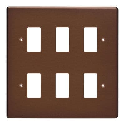 Varilight XDMPG6 PowerGrid Mocha 6 Gang Grid Plate (Double Twin Plate)