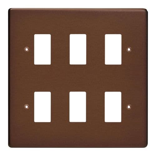 Varilight XDMPG6 PowerGrid Mocha 6 Gang Grid Plate (Double Twin Plate)