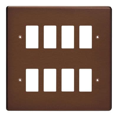 Varilight XDMPG8 PowerGrid Mocha 8-Gang Grid Plate (Double Twin Plate)