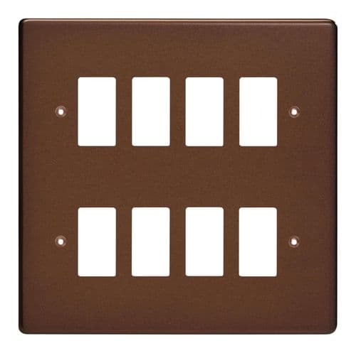 Varilight XDMPG8 PowerGrid Mocha 8-Gang Grid Plate (Double Twin Plate)