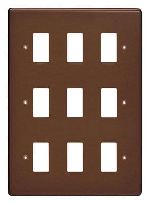Varilight XDMPG9 PowerGrid Mocha 9-Gang Grid Plate (Triple Twin Plate)
