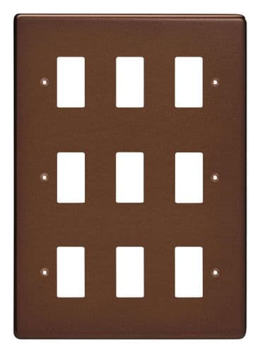 Varilight XDMPG9 PowerGrid Mocha 9-Gang Grid Plate (Triple Twin Plate)