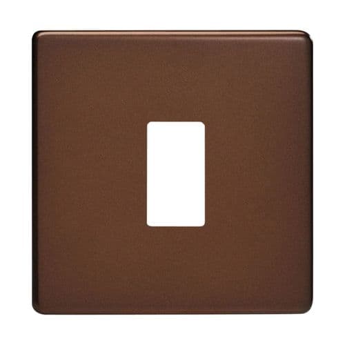 Varilight XDMPGY1S Screwless Mocha 1 Gang PowerGrid Plate (Single Plate)