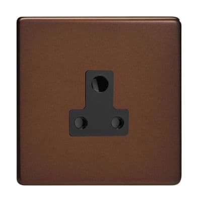 Varilight XDMRP5ABS Screwless Mocha 1 Gang 5A Round Pin Plug Socket