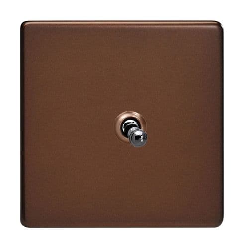 Varilight XDMT1S Screwless Mocha 1 Gang 10A 1 or 2 Way Toggle Light Switch