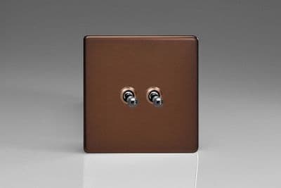 Varilight XDMT77S Screwless Mocha 2 Gang 10A Intermediate Toggle Light Switch