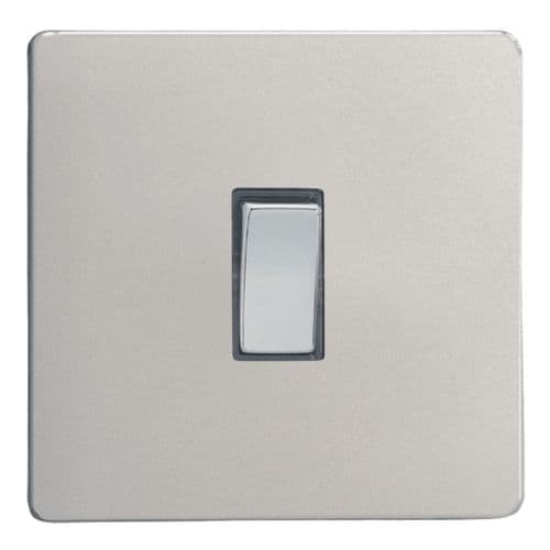Varilight XDN20DS Screwless Satin Chrome 1 Gang 20A Double Pole Switch