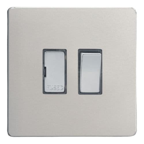 Varilight XDN6DS Screwless Satin Chrome 1 Gang 13A Switched Fused Spur