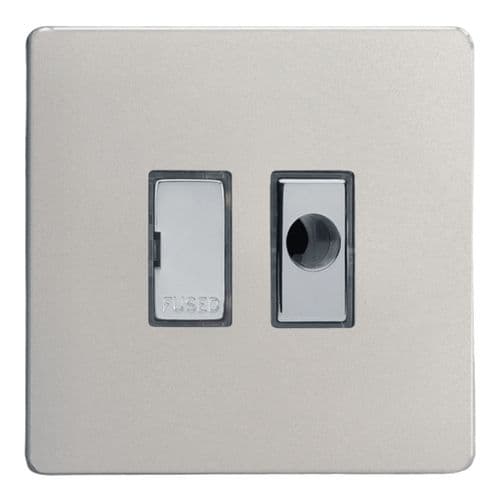 Varilight XDN6UFODS Screwless Satin Chrome 1 Gang 13A Unswitched Fused Spur + Flex Outlet