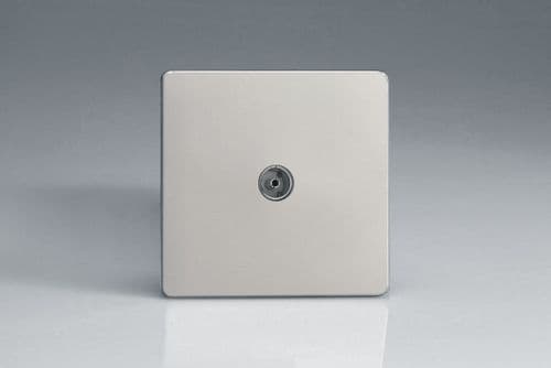 Varilight XDN8S Screwless Satin Chrome 1 Gang Co-Axial TV Socket
