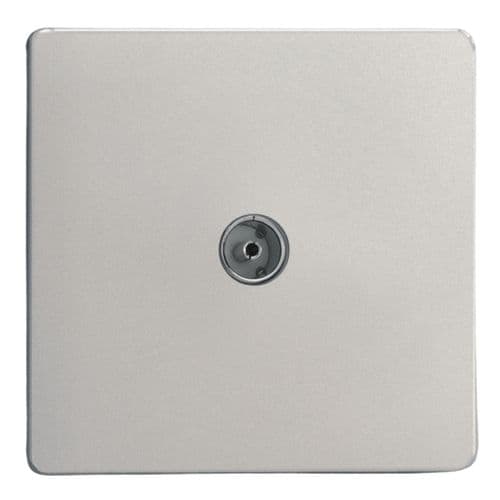 Varilight XDN8S Screwless Satin Chrome 1 Gang Co-Axial TV Socket