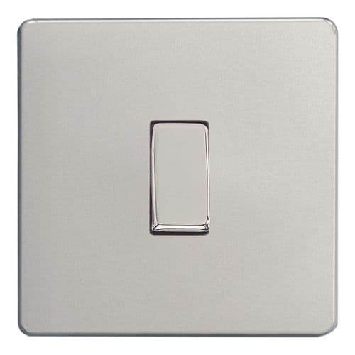 Varilight XDNBR1S Screwless Satin Chrome 1 Gang 10A Retractive Switch