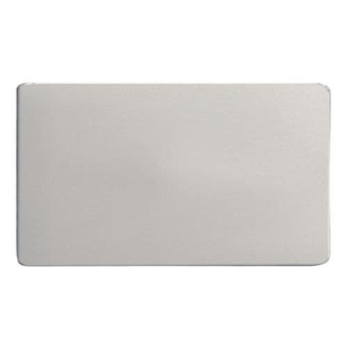 Varilight XDNDBS Screwless Satin Chrome 2 Gang Double Blank Plate