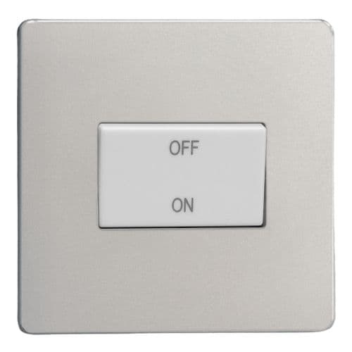 Varilight XDNFIWS Screwless Satin Chrome 1 Gang 10A Fan Isolating Switch (3 Pole)