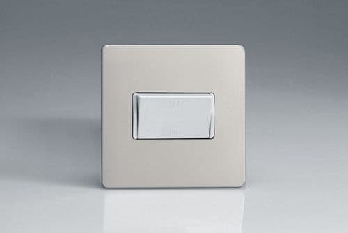 Varilight XDNFIWS Screwless Satin Chrome 1 Gang 10A Fan Isolating Switch (3 Pole)