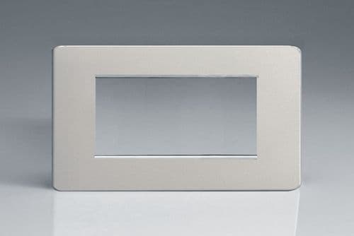 Varilight XDNG4S Screwless Satin Chrome DataGrid Twin Plate (4 DataGrid Spaces)