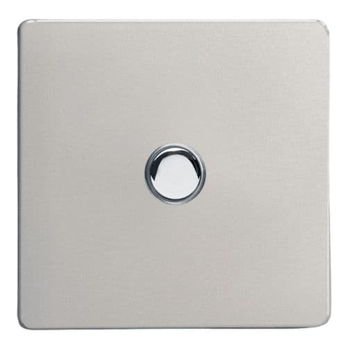 Varilight XDNM1S Screwless Satin Chrome 1 Gang 6A 1-Way Push-to-Make Momentary Switch