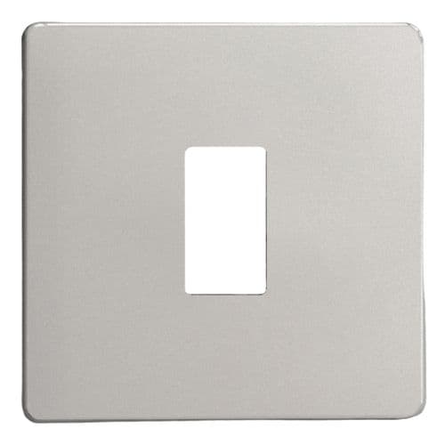 Varilight XDNPGY1S Screwless Satin Chrome 1 Gang PowerGrid Plate (Single Plate)