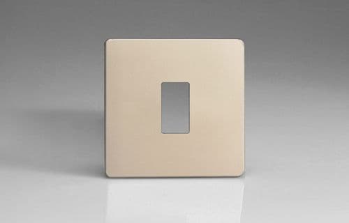 Varilight XDNPGY1S Screwless Satin Chrome 1 Gang PowerGrid Plate (Single Plate)