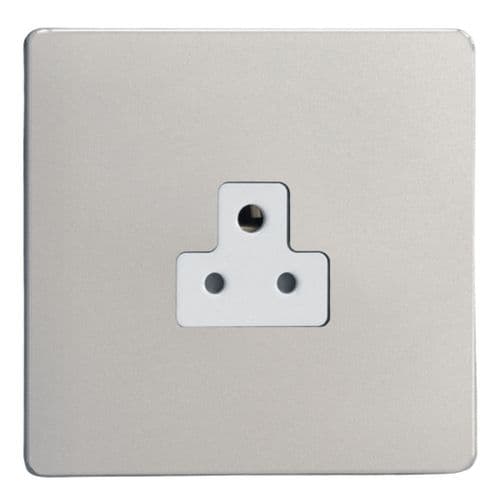 Varilight XDNRP2AWS Screwless Satin Chrome 1 Gang 2A Round Pin Socket
