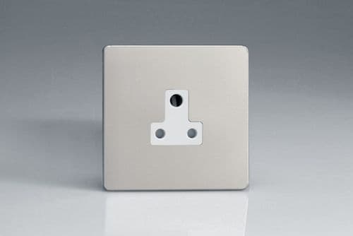 Varilight XDNRP5AWS Screwless Satin Chrome 1 Gang 5A Round Pin Plug Socket
