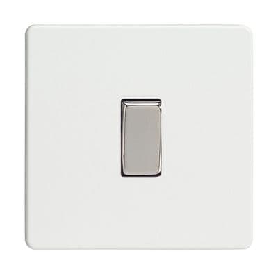 Varilight XDQ1S Screwless Premium White 1 Gang 10A 1 or 2 Way Rocker Light Switch