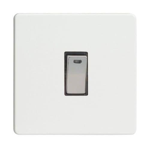 Varilight XDQ20NDS Screwless Premium White 1 Gang 20A Double Pole Switch + Neon Indicator