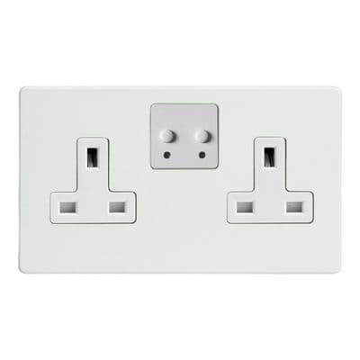 Varilight XDQ5VSWS Screwless Premium White 2 Gang 13A Wi-Fi Socket for V-Pro Smart Supla