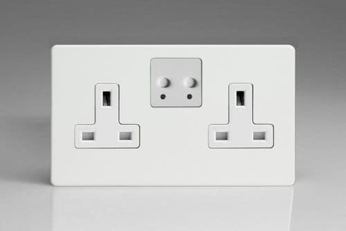 Varilight XDQ5VSWS Screwless Premium White 2 Gang 13A Wi-Fi Socket for V-Pro Smart Supla