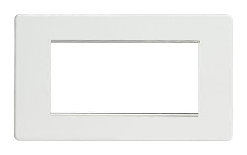 Varilight XDQG4S Screwless Premium White DataGrid Twin Plate (4 DataGrid Spaces)