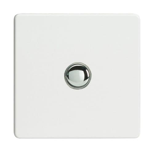 Varilight XDQP1S Screwless Premium White 1 Gang 6A 1 or 2 Way Push-On/Off Impulse Switch