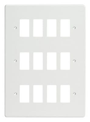 Varilight XDQPG12 PowerGrid Premium White 12 Gang Grid Plate (Triple Twin Plate)