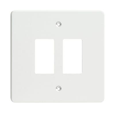 Varilight XDQPG2 PowerGrid Premium White 2 Gang Grid Plate (Single Plate)