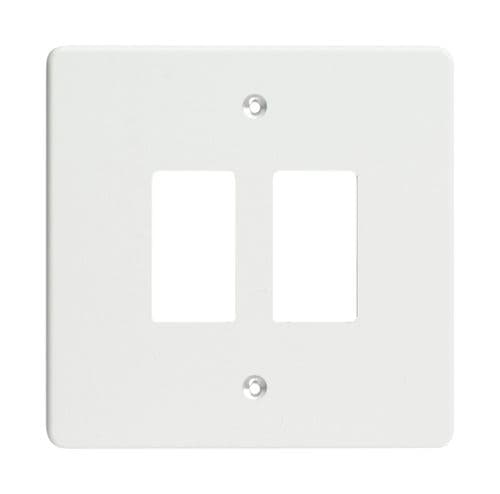 Varilight XDQPG2 PowerGrid Premium White 2 Gang Grid Plate (Single Plate)