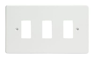 Varilight XDQPG3 PowerGrid Premium White 3 Gang Grid Plate (Twin Plate)