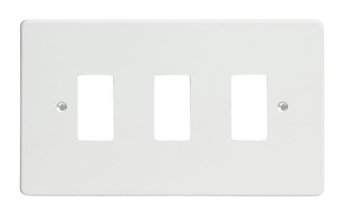 Varilight XDQPG3 PowerGrid Premium White 3 Gang Grid Plate (Twin Plate)