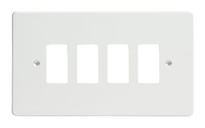 Varilight XDQPG4 PowerGrid Premium White 4 Gang Grid Plate (Twin Plate)
