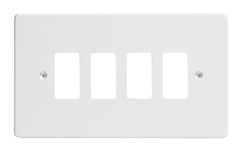 Varilight XDQPG4 PowerGrid Premium White 4 Gang Grid Plate (Twin Plate)