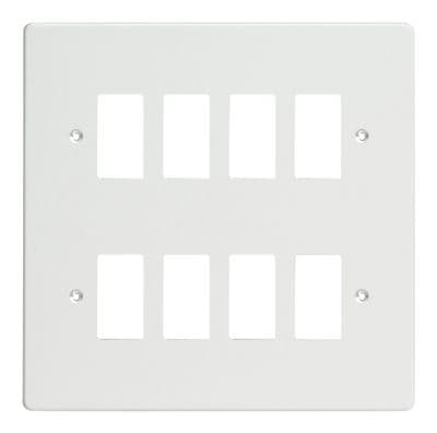 Varilight XDQPG8 PowerGrid Premium White 8-Gang Grid Plate (Double Twin Plate)