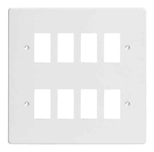 Varilight XDQPG8 PowerGrid Premium White 8-Gang Grid Plate (Double Twin Plate)