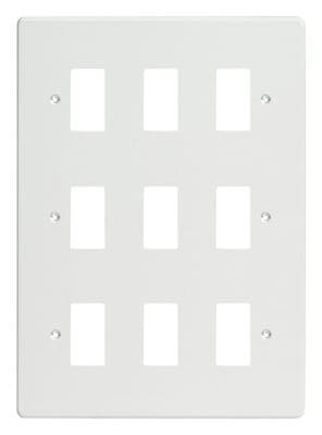 Varilight XDQPG9 PowerGrid Premium White 9-Gang Grid Plate (Triple Twin Plate)