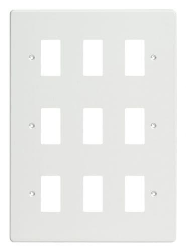 Varilight XDQPG9 PowerGrid Premium White 9-Gang Grid Plate (Triple Twin Plate)
