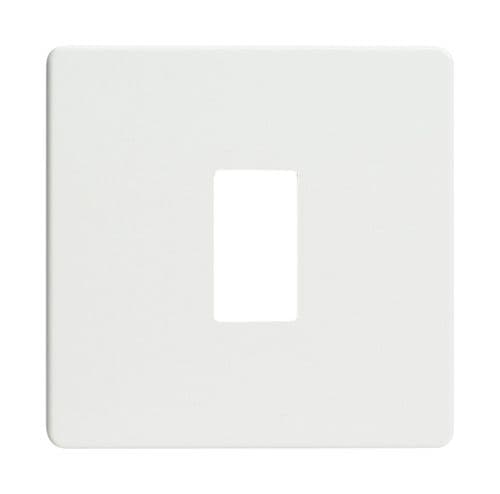 Varilight XDQPGY1S Screwless Premium White 1 Gang PowerGrid Plate (Single Plate)