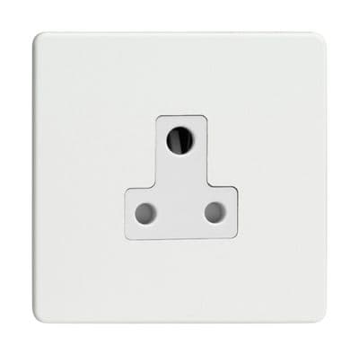 Varilight XDQRP5AWS Screwless Premium White 1 Gang 5A Round Pin Plug Socket