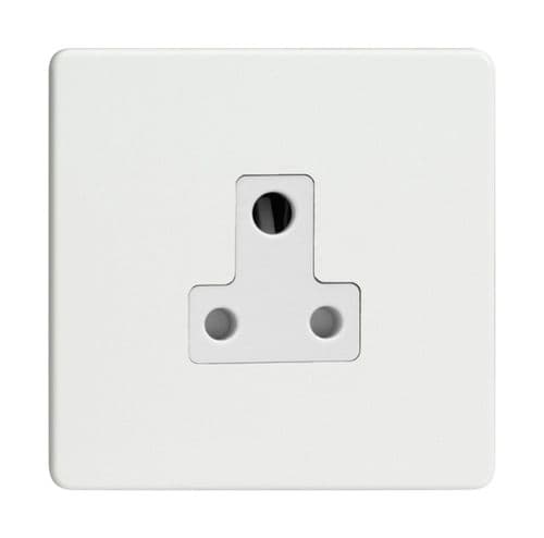 Varilight XDQRP5AWS Screwless Premium White 1 Gang 5A Round Pin Plug Socket