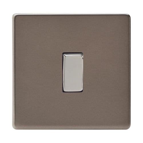 Varilight XDR1S Screwless Pewter 1 Gang 10A 1 or 2 Way Rocker Light Switch