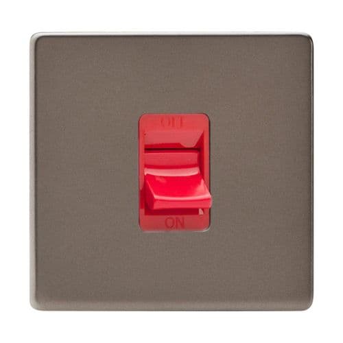 Varilight XDR45SS Screwless Pewter 45A DP Cooker Switch Single Plate